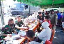 Kodam XVII/Cenderawasih Mengadakan Pengobatan Massal dan Donor Darah