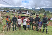 Satgas Yonif 511/DY Badak Hitam Berikan Layanan Kesehatan bagi Warga Karubaga