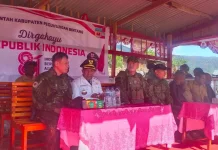 Bupati Pegubin Pimpin Detik-Detik Proklamasi di Kiwirok, Wakil Bupati di Oksibil