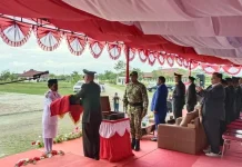 Dandim 1706/Nduga Pimpin Upacara Penurunan Bendera HUT ke-81 RI di Kabupaten Nduga