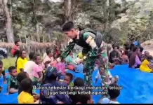 Satgas Yonif 511 Gelar Makan Bersama Gratis Ke-23 Bersama Warga Kampung Tima