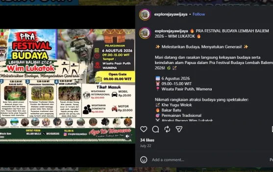 Pra Festival Budaya Lembah Baliem Hadirkan Atraksi Wim Lukatok