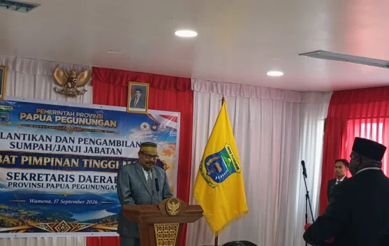 Gubernur Lantik Elai Giban Sekda Definitif Papua Pegunungan