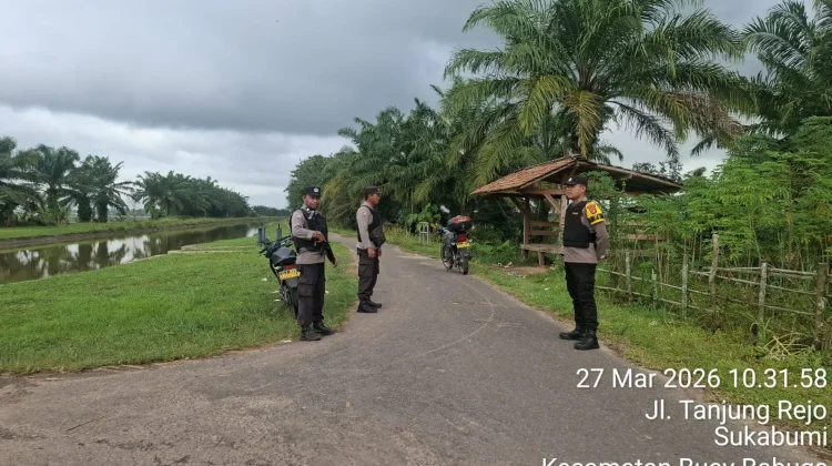 Patroli Rutin Polsek Buay Bahuga Cegah Pencurian di Jalur Irigasi