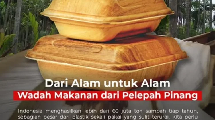 Wadah Pelepah Pinang Terurai Seminggu, Atasi Sampah Plastik