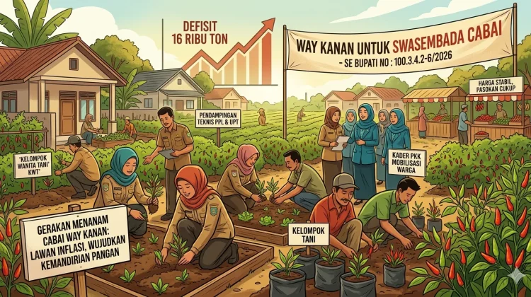 Pemkab Way Kanan Gencarkan Gerakan Menanam Cabai Rawit untuk Tekan Inflasi Daerah
