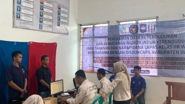 Lapas Way Kanan Rekam NIK Warga Binaan Bersama Disdukcapil