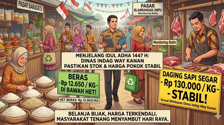 Disperindag Way Kanan Sebut Stok Pangan dan Harga Stabil Jelang Idul Adha