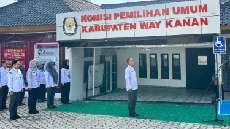 KPU Way Kanan Perkuat Disiplin Melalui Koordinasi Rutin Mingguan
