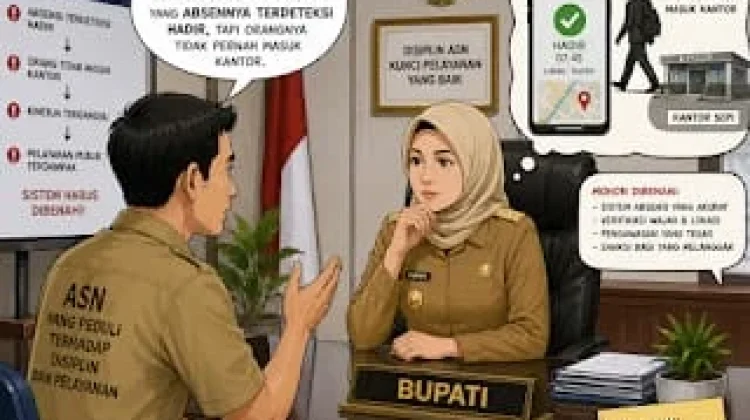 Bupati Way Kanan Evaluasi Sistem Absensi ASN