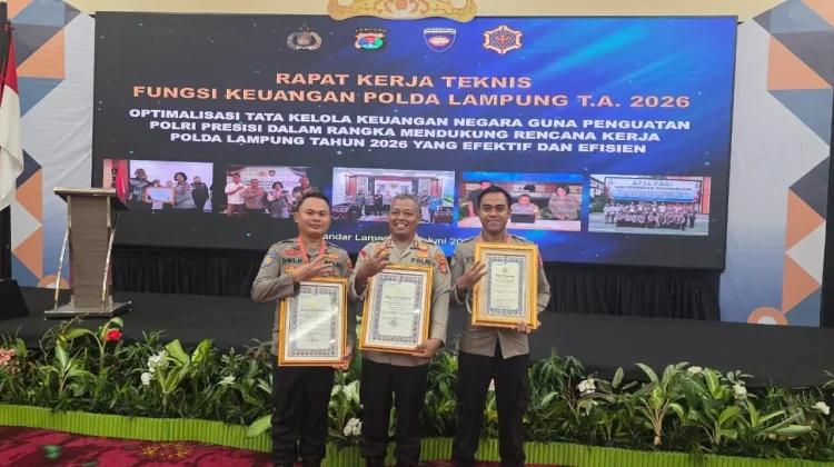 Polres Way Kanan Sabet Tiga Penghargaan di Rakernis Keuangan