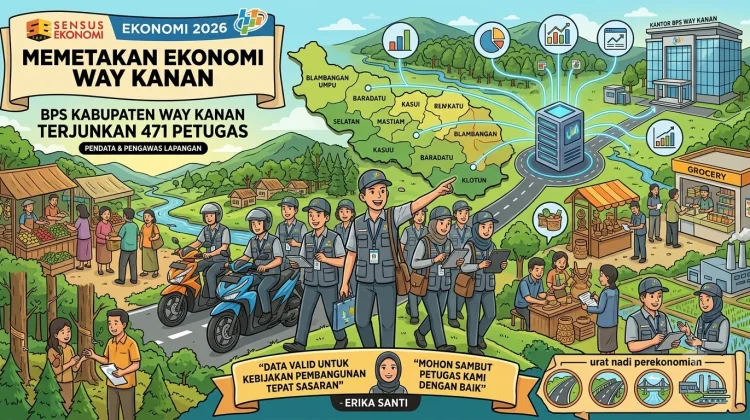 Ratusan Petugas Diterjunkan untuk Sensus Ekonomi Way Kanan