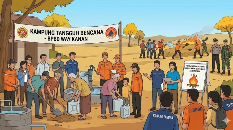 BPBD Way Kanan Optimalkan Kampung Tangguh Hadapi Kemarau