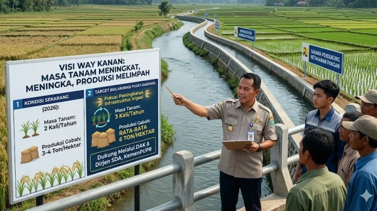 Way Kanan Targetkan Tiga Kali Masa Tanam Padi