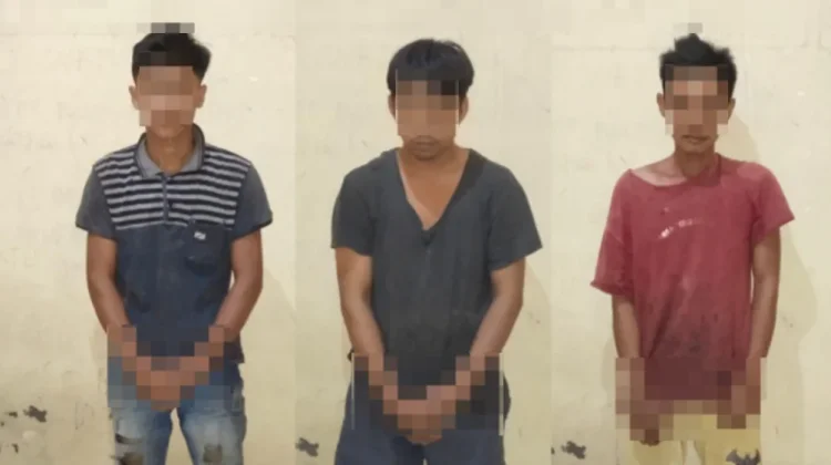 Polisi Amankan Tiga Pelaku Curat Getah Karet di Way Kanan