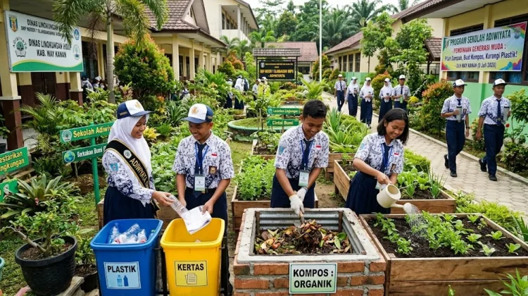 DLH Way Kanan Perkuat Sekolah Adiwiyata dan Bank Sampah