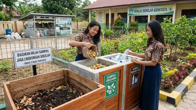 SMAN 2 Buay Bahuga Biasakan Siswa Kelola Sampah