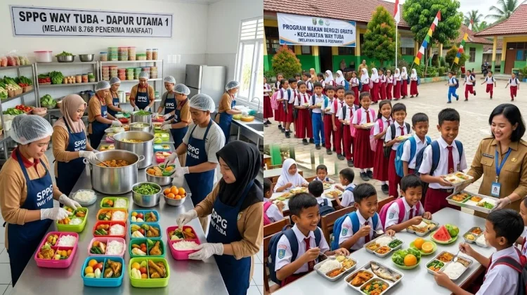 SPPG di Wilayah Way Tuba Layani 8.768 Penerima Manfaat MBG