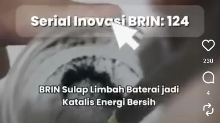 BRIN Olah Limbah Baterai Jadi Katalis Nano Karbon Produksi Hidrogen Hijau