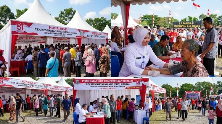 Pemkab Way Kanan Gelar CKG Massal Sambut HUT RI ke-81