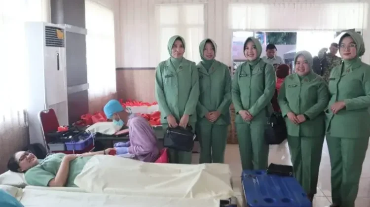 Kodim 0411/KM Gelar Donor Darah HUT Korem