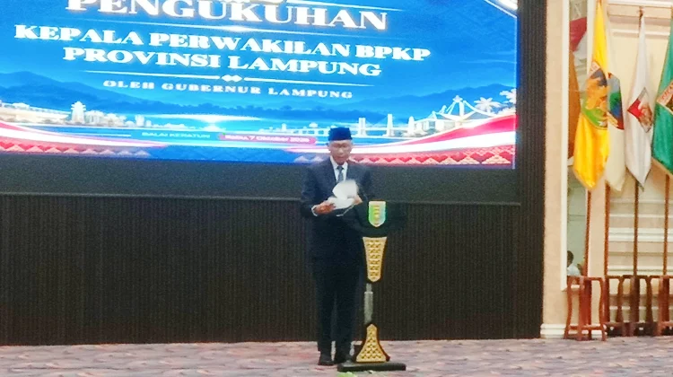 Gubernur Mirza Kukuhkan Kepala Perwakilan BPKP Lampung dan Pengurus AAIPI