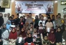 Kapolres Way Kanan Beri Santunan Anak Yatim di Momen Ramadan