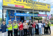 Posko Simpang Empat Negeri Baru Siaga, PMI dan Polres Kawal Arus Mudik