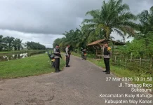 Patroli Rutin Polsek Buay Bahuga Cegah Pencurian di Jalur Irigasi
