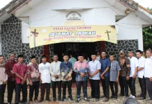Aparatur Kampung Sriwijaya Amankan Perayaan Paskah