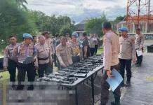 Polda Lampung Cek Senjata Api di Polres Way Kanan