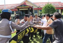 Jelang May Day 2026, Polres Way Kanan Gelar Simulasi Antisipasi Aksi Massa