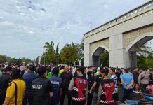 Polres Way Kanan Kawal Jalan Sehat Peringati Hari Jadi Way Kanan