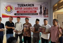 Pengprov Percasi Lampung Dukung Turnamen Catur Disabilitas