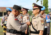 Polres Way Kanan Gelar Sertijab Kabag SDM dan Kapolsek Umpu Semenguk