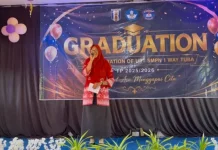 UPT SMPN 1 Way Tuba Lepas 59 Siswa Secara Sederhana