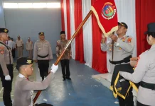 Polres Way Kanan Gelar Tradisi Sakral Pensucian Tunggul Kesatuan