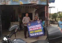 Bhabinkamtibmas Polres Metro Sosialisasi Layanan 110