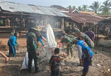Karya Bakti TNI Perkuat Gotong Royong di Way Kanan