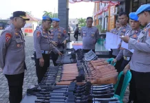 Bidpropam Polda Lampung Cek Senjata Api