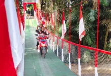 Jembatan Penghubung Tiuh Balak 2 dan Setia Negara Rampung Dibangun
