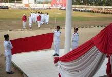 Wakil Wali Kota Metro Hadiri Penurunan Bendera