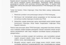 Layanan Angkut Sampah Metro Dihentikan sementara
