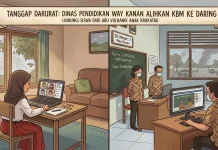 Paparan Abu Vulkanik, Siswa Way Kanan Belajar dari Rumah