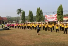 Polres Way Kanan dan Bhayangkari Gelar Olahraga Senam Bersama