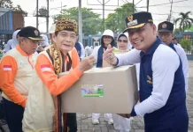 PWRI Metro dan Palembang Menggelar Senam Bersama