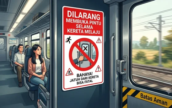 KAI Imbau Penumpang Tak Buka Pintu Kereta