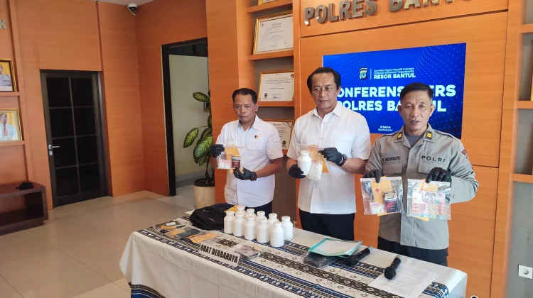 Ringkus Dua Tersangka, Polres Bantul Amankan Belasan Ribu Pil Sapi
