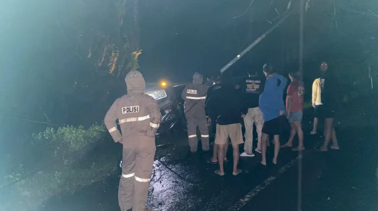 Jalan Licin dan Gelap, Truk Boks Terperosok di Dlingo