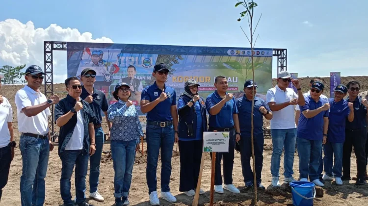 Implementasi Gerakan RTHB, AHY Tanam Pohon Trembesi di Tol Purwomartani